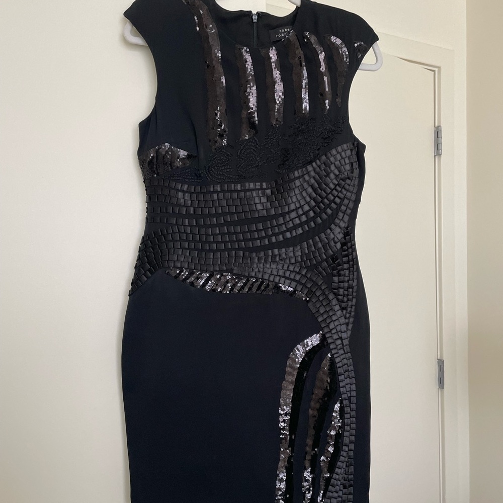 Robert Rodriguez Sequin All Black Party Dress